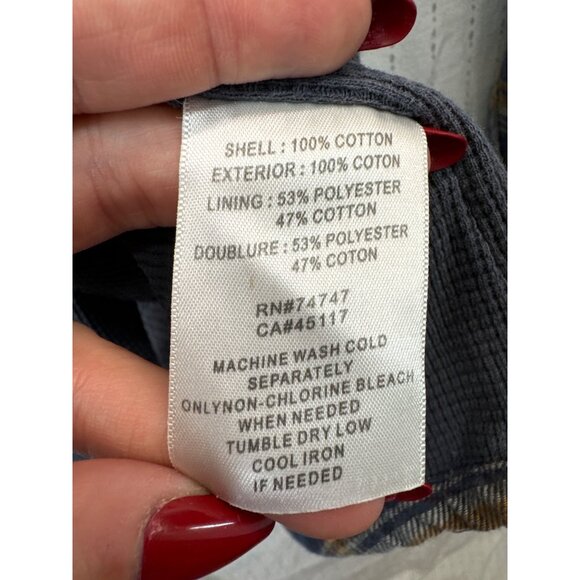 Ascend Mens Flannel Shirt Sz XL? Navy Plaid Lined Thermal Heavywt Rugged Outdoor - Picture 5 of 10